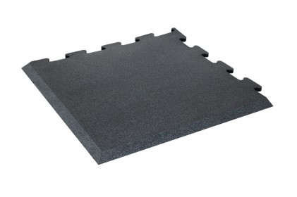 Activ Interlocking Flooring - Black Interlocking Corner Tile 100cm x 100cm x 10mm