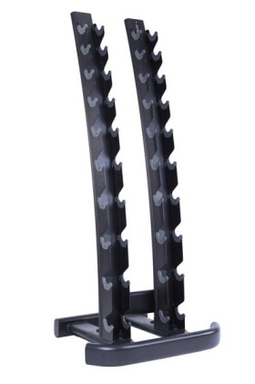 10 pair Vertical Rack - 2-20kg dumbbells (oval frame), Black