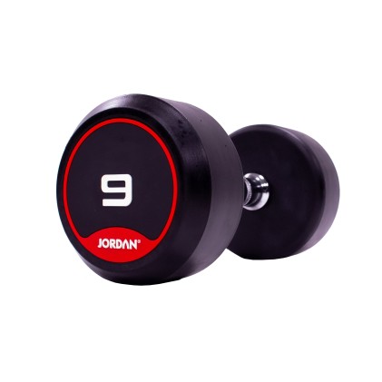 9kg Rubber Dumbbells with solid ends (pairs)