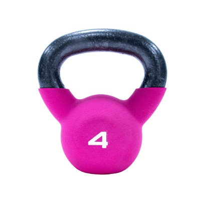 4kg Pink Neoprene Covered Kettlebell