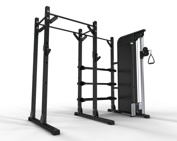 Ultimate Strength Half Rack with Functional Storage and Pulley