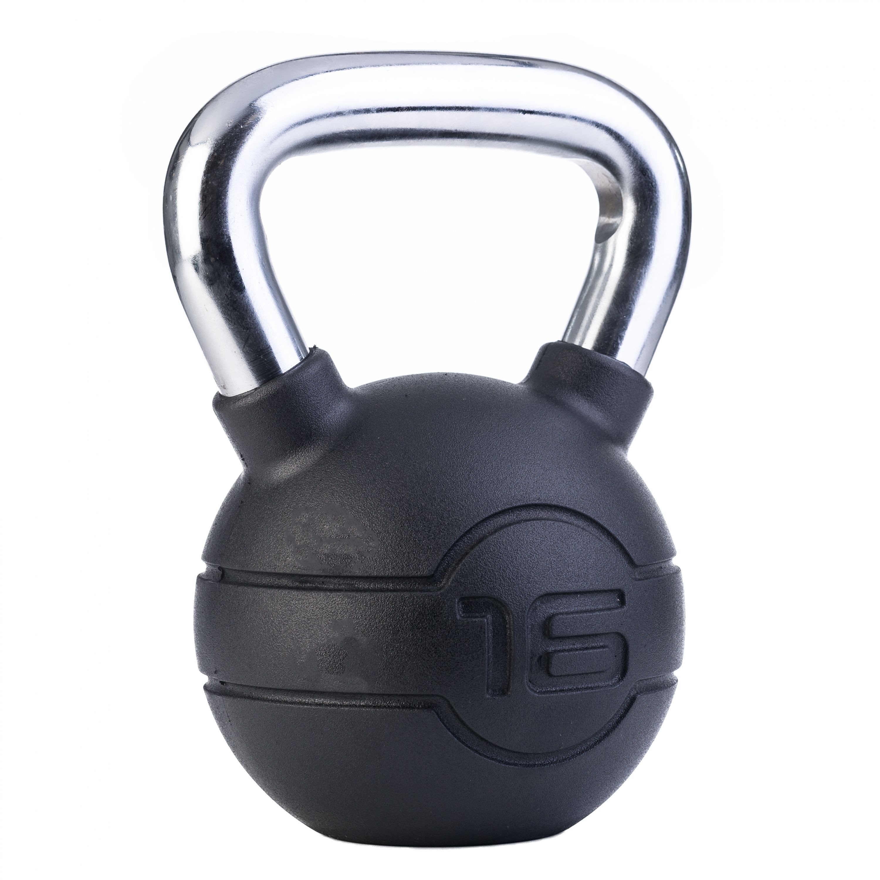 16kg Black rubber kettlebell with handle (each) kopen? Ga voor kwaliteit | AStepAhead Chrome/Rubber Kettlebells - AStepAhead